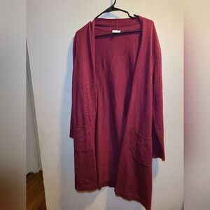 JJill burgundy open front cardigan size medium